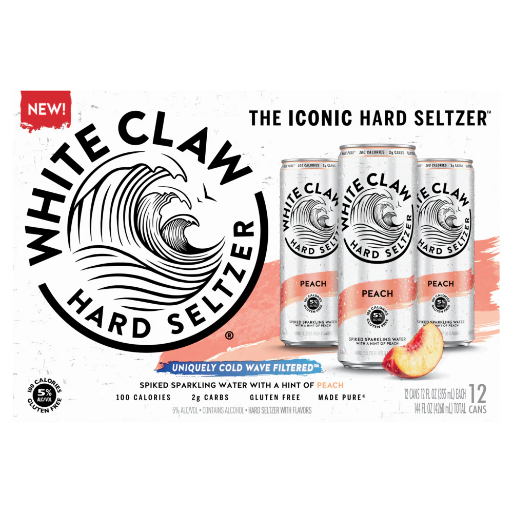 White Claw Peach 12 Pack 12 Oz Cans