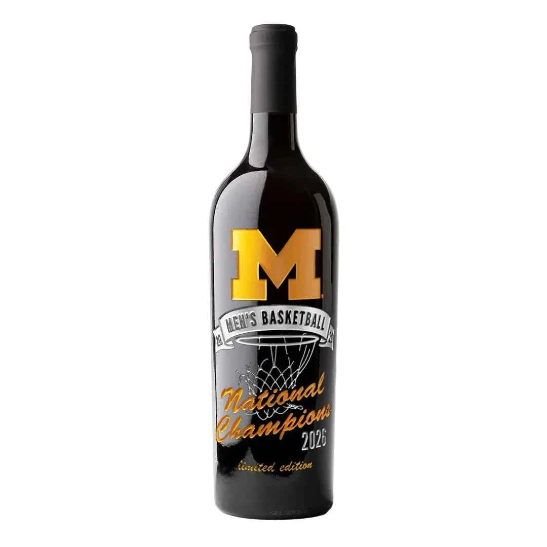 Manos Michigan 2026 Mens Basketball National Champions Net Etched Wine