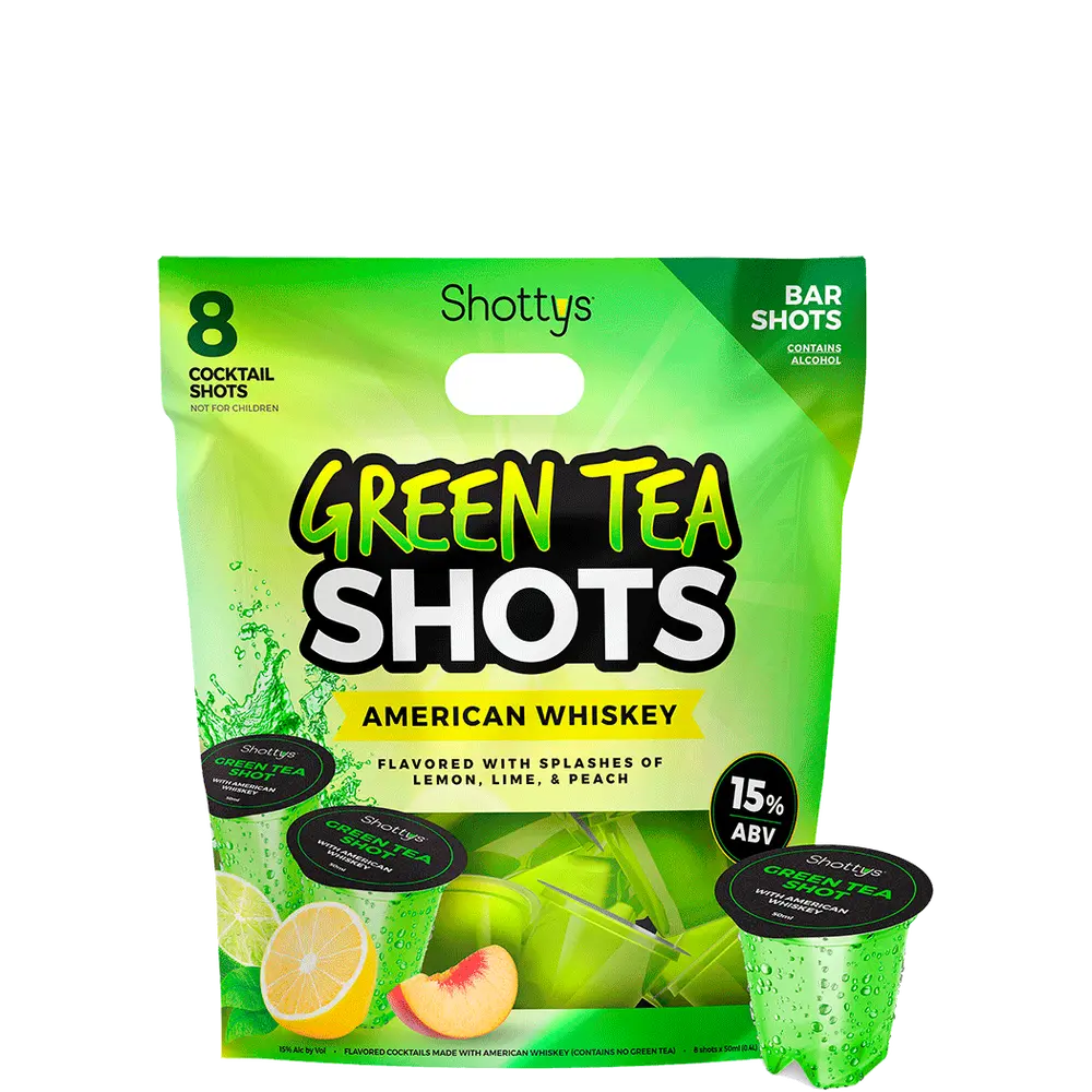 Shotty's Green Tea Shots made with American Whiskey 15% ABV