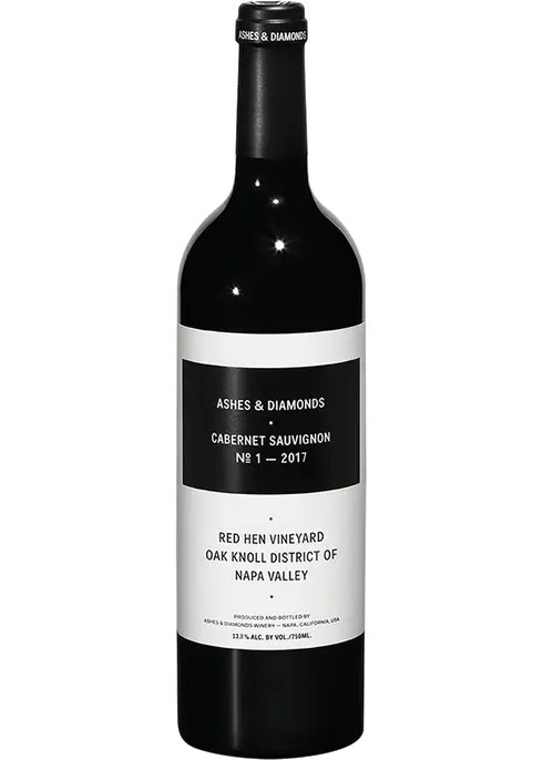Wine bottle with a black label on a white background