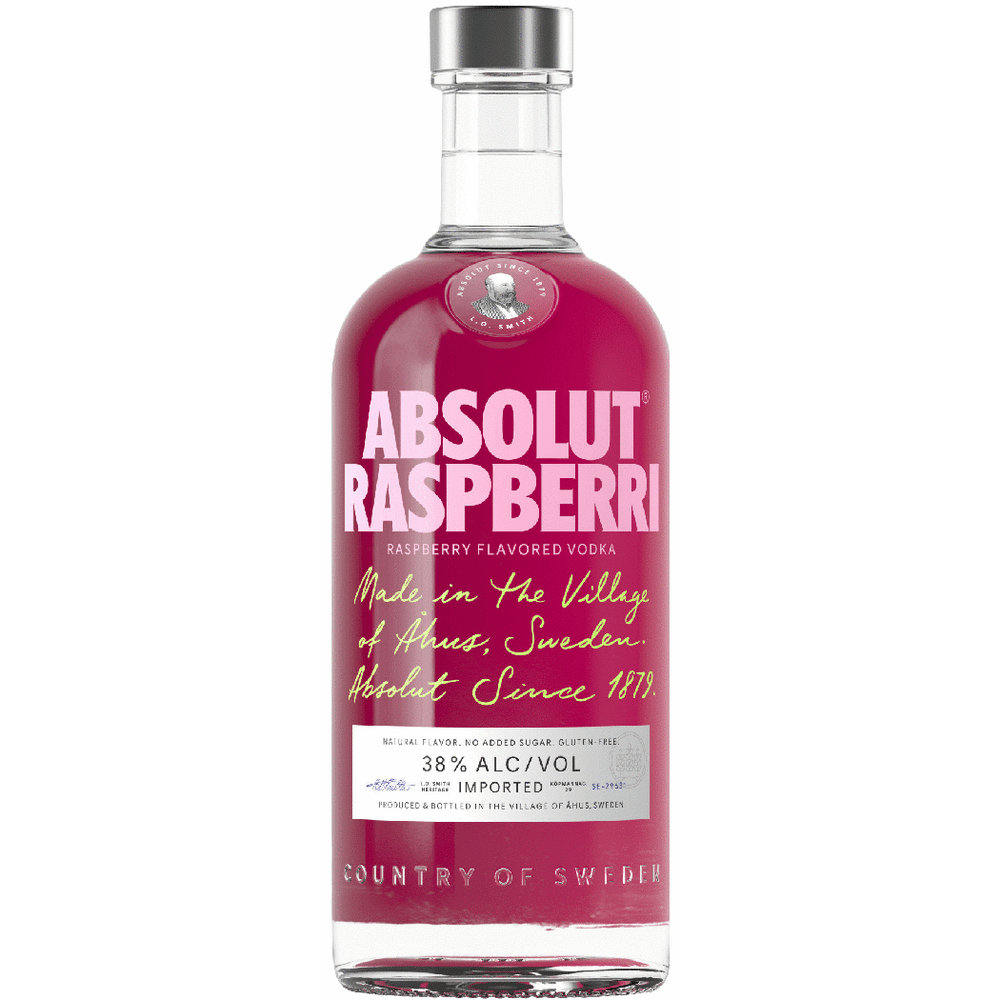 Absolut Vodka Raspberri 750ml bottle