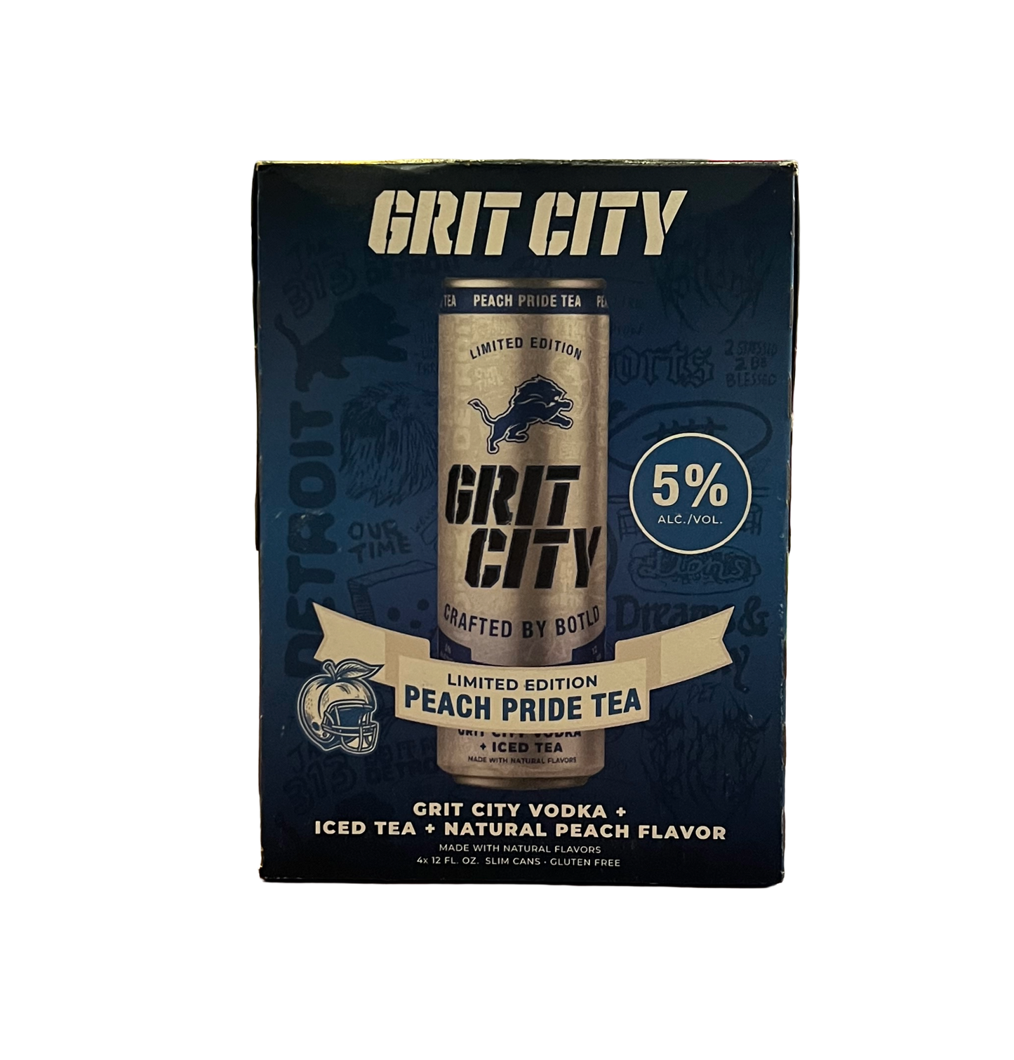 Grit City Detroit Lions Peach Pride Tea