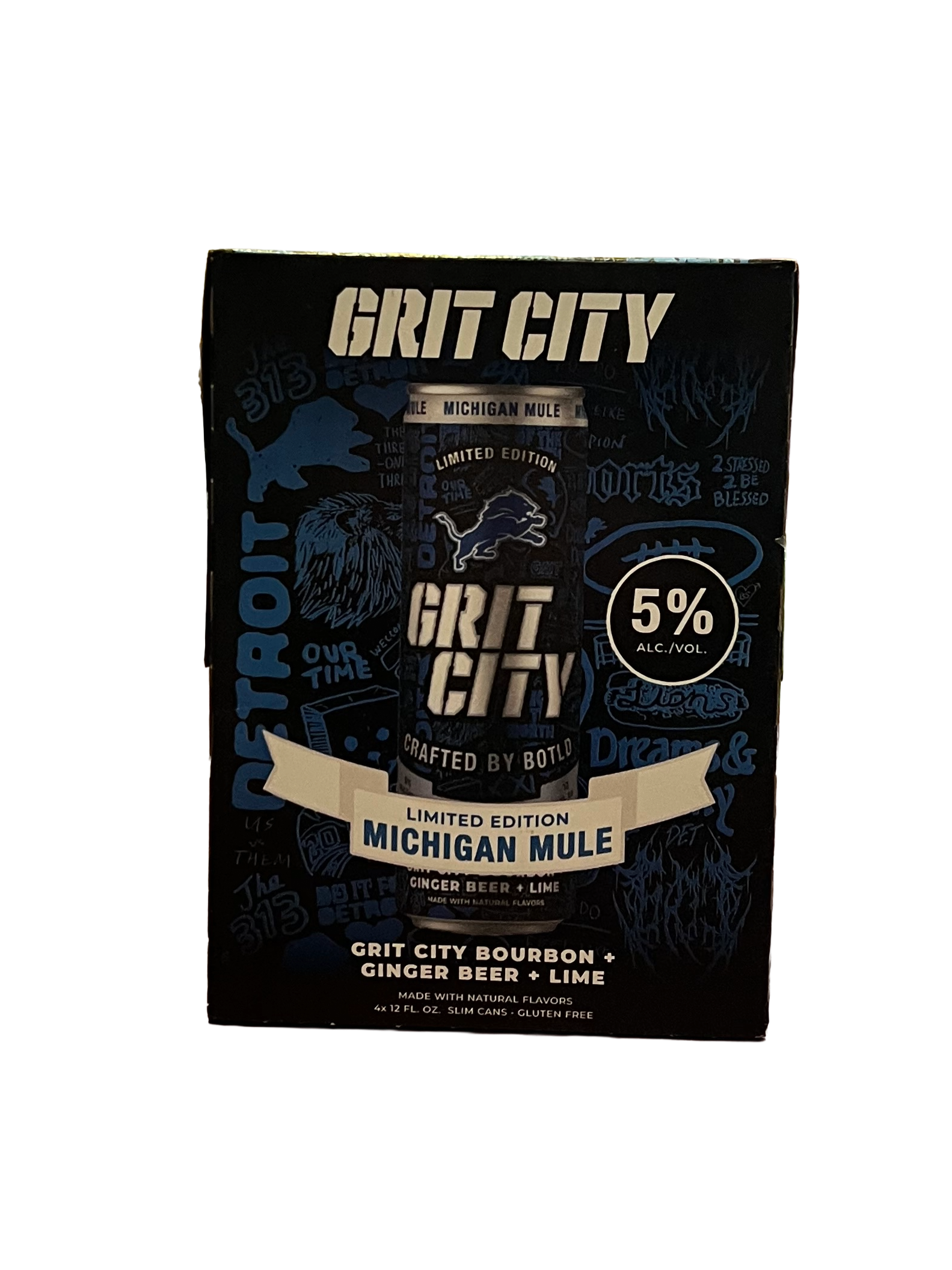 Grit City Detroit Lions Michigan Mule 4Pck - Wine Palace