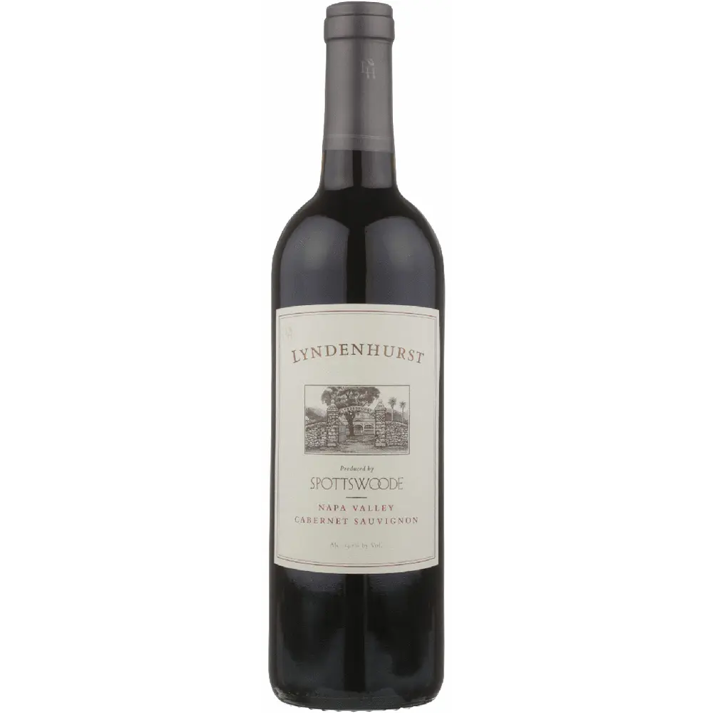 Lyndenhurst wine bottle on a white background