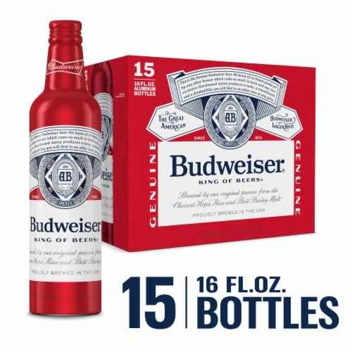 Budweiser Beer, 15 Pack 16 fl. oz. Aluminum Bottles, 5% ABV