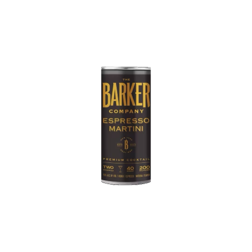 Barker Company Espresso Martini cocktail can on a white background