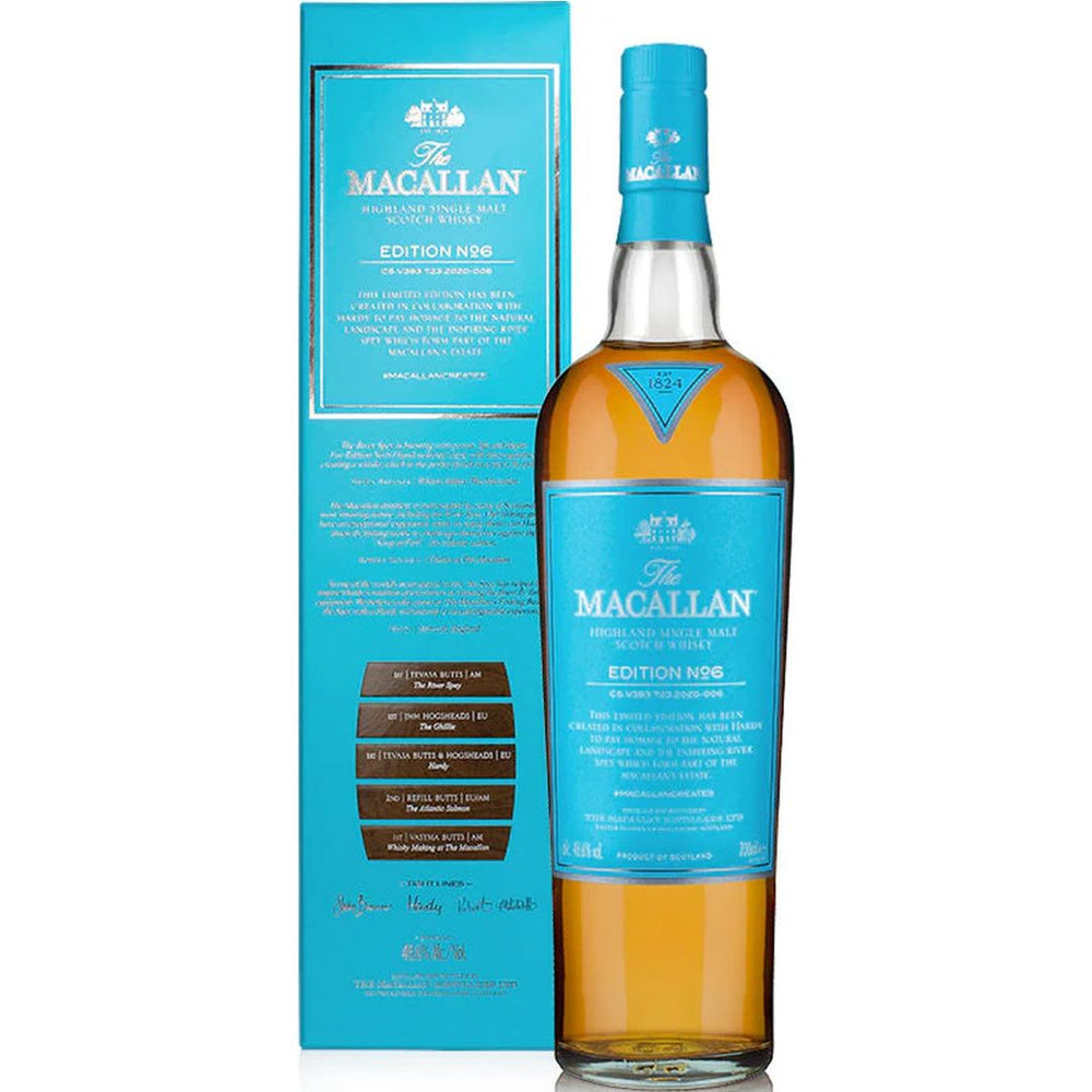 The Macallan Edition No. 56 whisky bottle and box on a white background