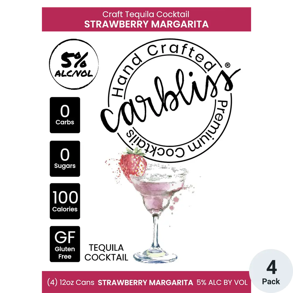 Carbliss Strawberry Margarita Handcrafted Premium Cocktails