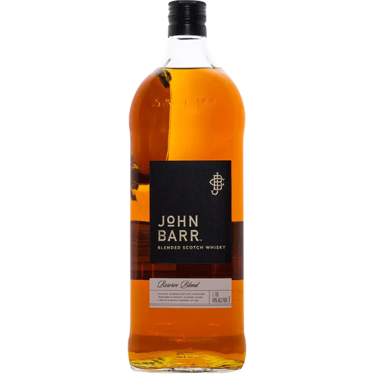 John Barr blended Scotch whisky bottle on a white background