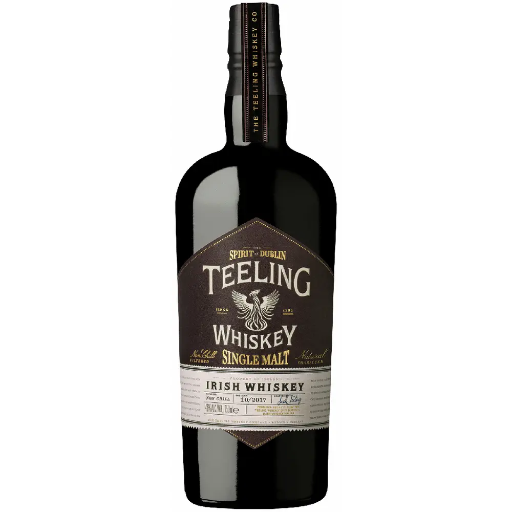 Teeling whiskey bottle on a white background