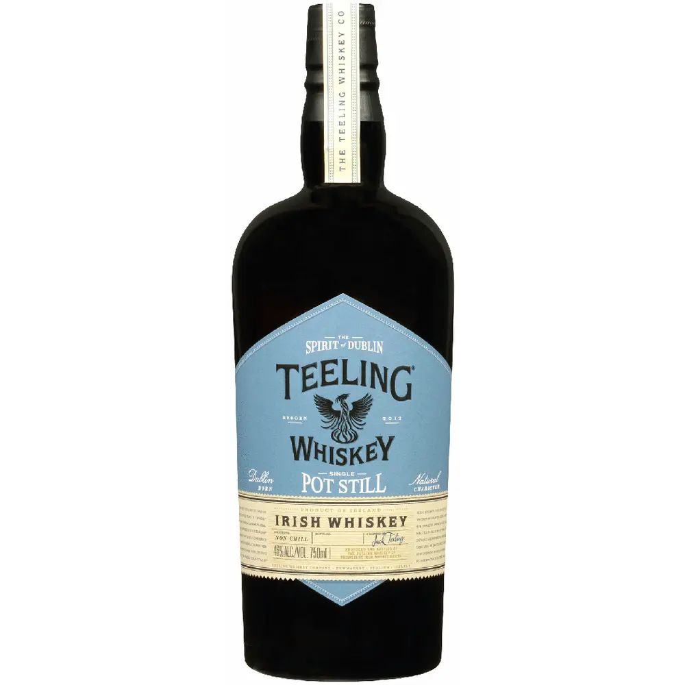 Teeling Whiskey bottle on a white background