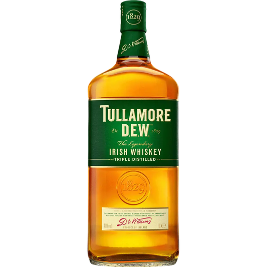 Bottle of Tullamore Dew Irish Whiskey on a white background