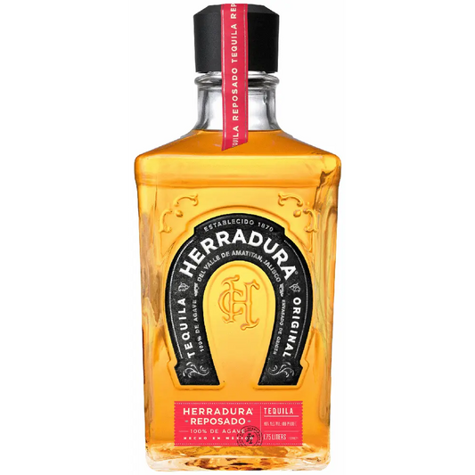 Herradura tequila bottle on a white background