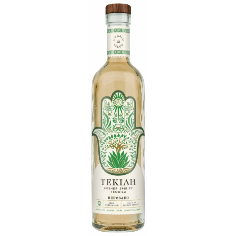 Tekiah Reposado tequila bottle on a white background