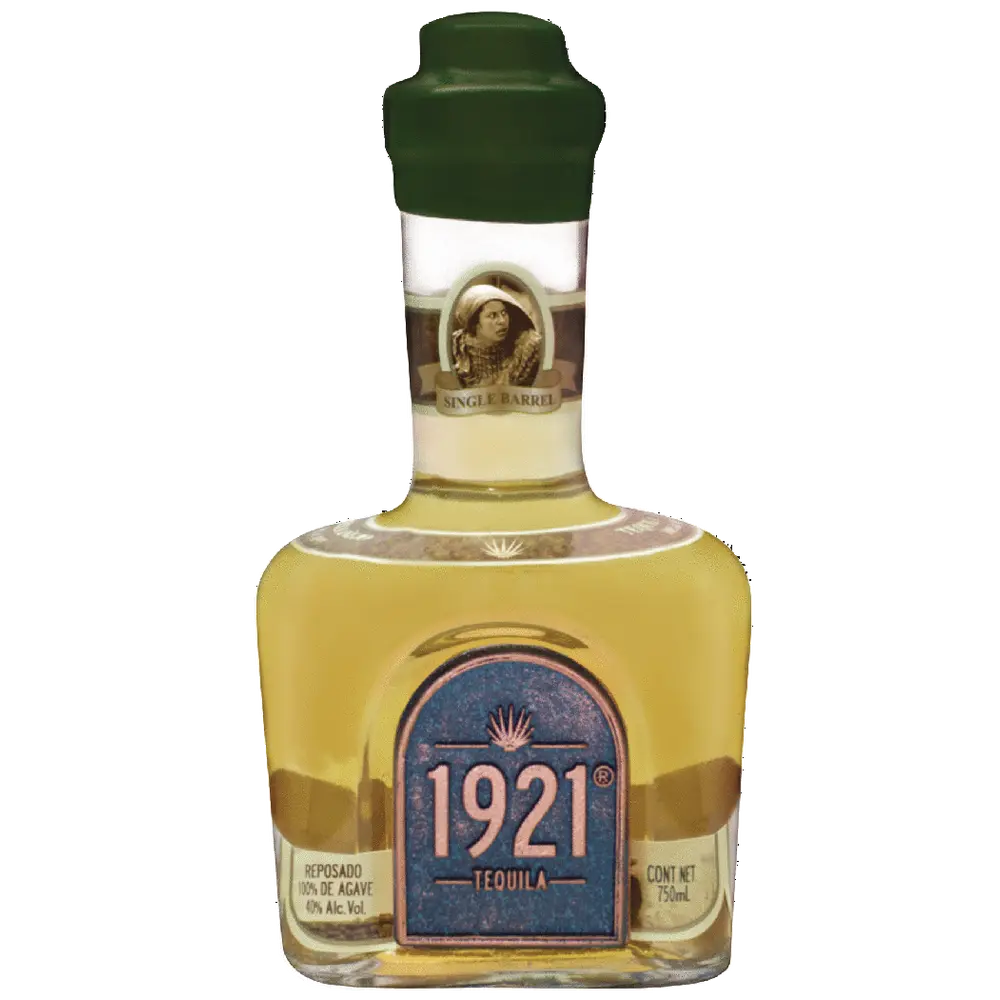 Bottle of 1921 Tequila on a white background