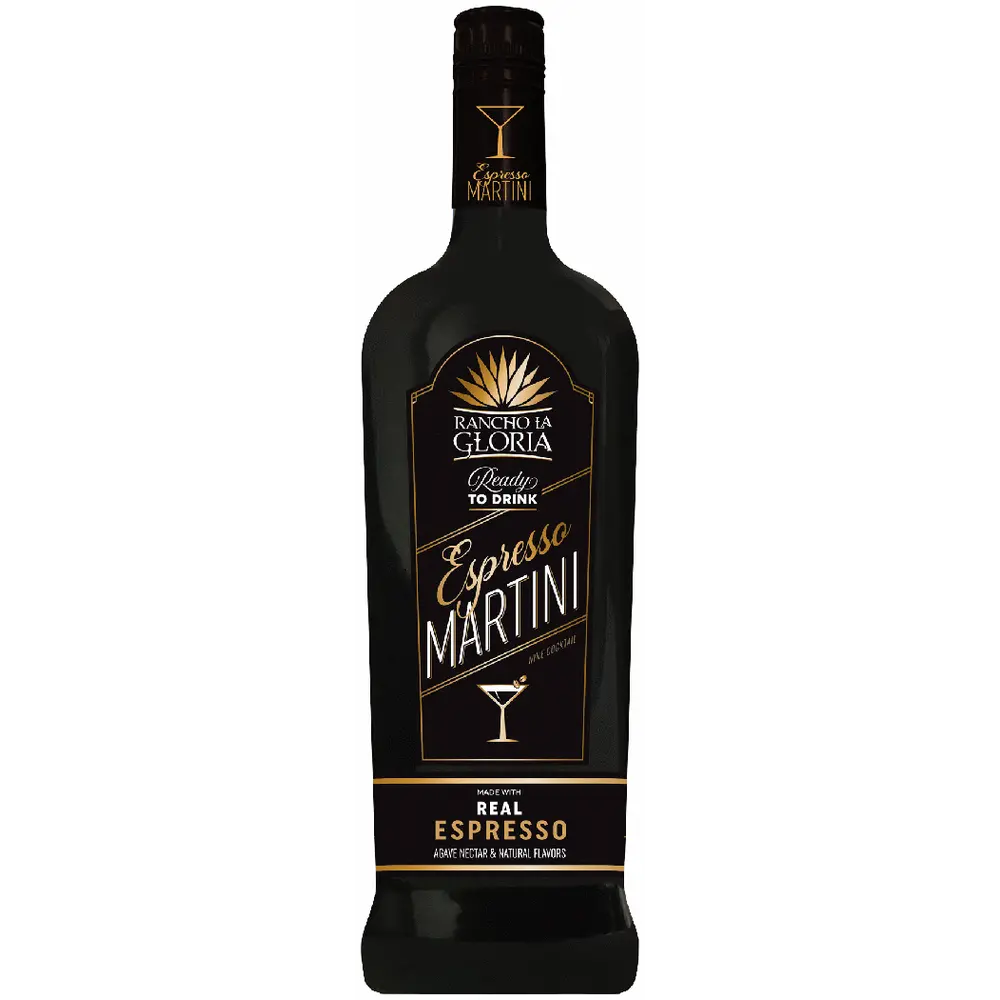 Bottle of Espresso Martini on a white background