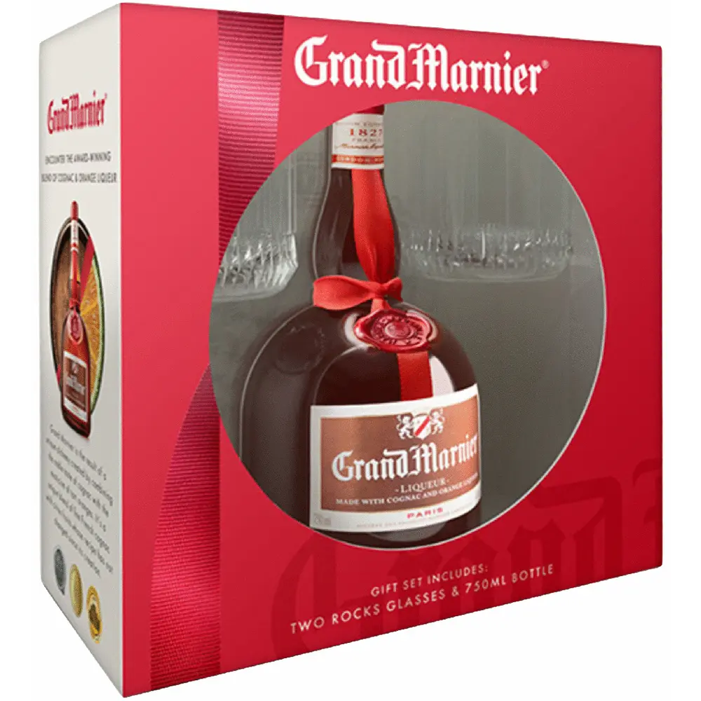 Grand Marnier Orange Liqueur w/ Premium Rock Glass Gift
