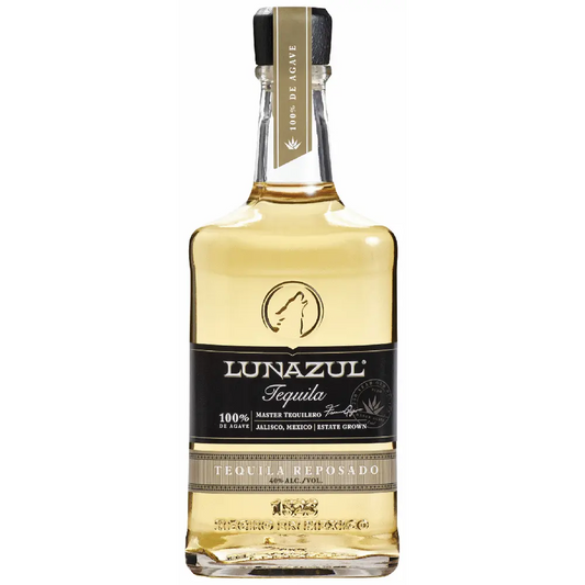 Lunazul Tequila bottle on a white background