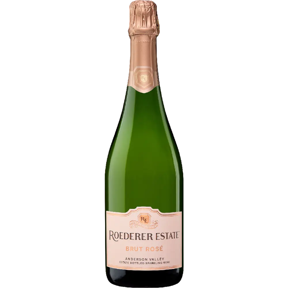 Roederer Estate Brut Rose wine bottle on a white background