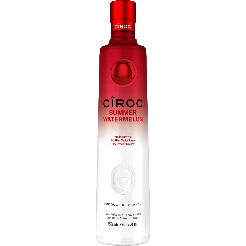Ciroc Summer Watermelon vodka bottle on a white background