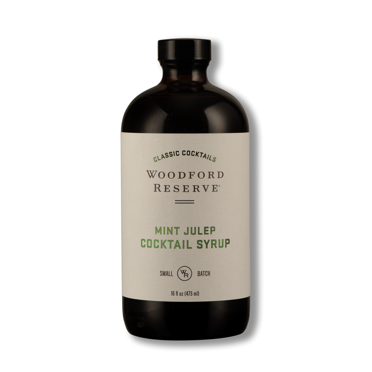 Woodford Reserve Mint Julep Cocktail Syrup bottle on a white background
