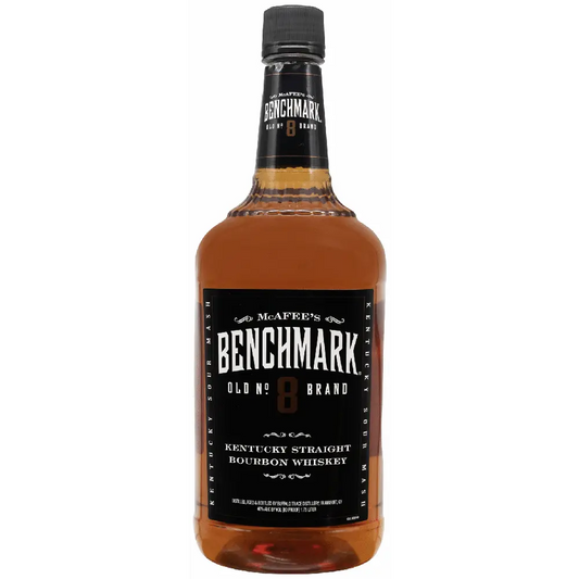Bottle of Benchmark Old No. 8 Kentucky Straight Bourbon Whiskey on a white background