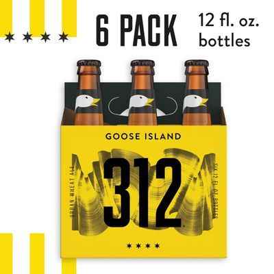 Goose Island 312 Urban Wheat Ale Craft Beer, 6 Pack Beer, 12 FL OZ Bottles, 4.2% ABV
