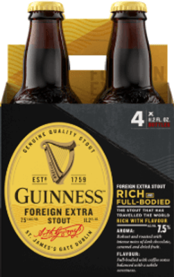 Guinness Foreign Extra Stout, 4 pack - Wine Palace