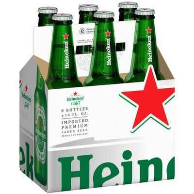 Heineken Light Lager Beer, 6 pack
