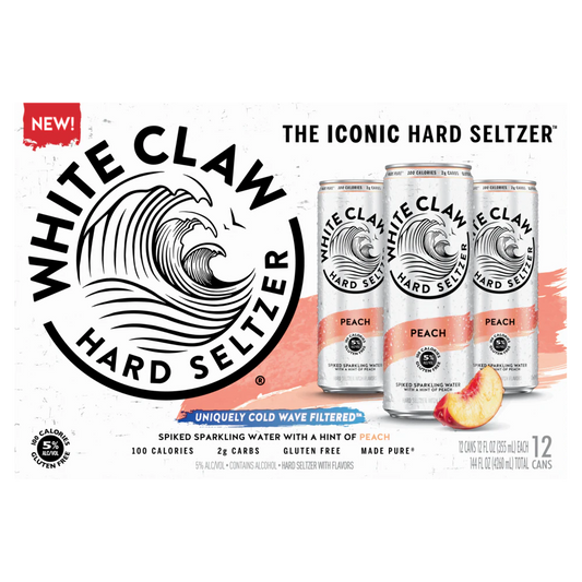 White Claw Peach 12 Pack 12 Oz Cans
