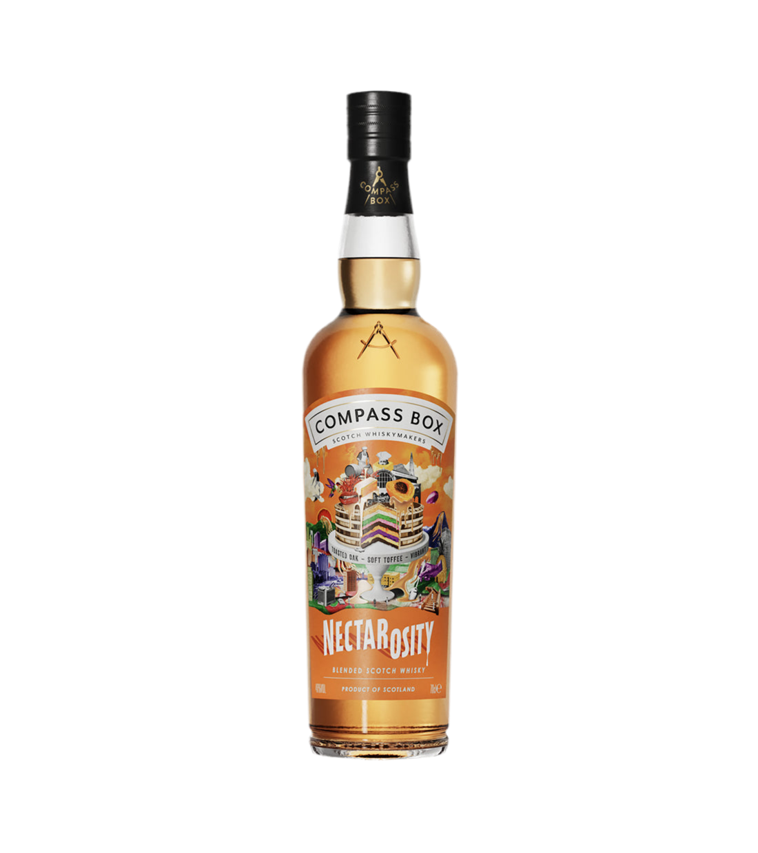 Compass Box Nectarosity whiskey bottle on a white background