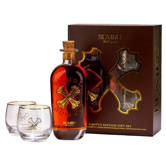 Bumbu Rum Gift Set With 2 Rocks Glasses