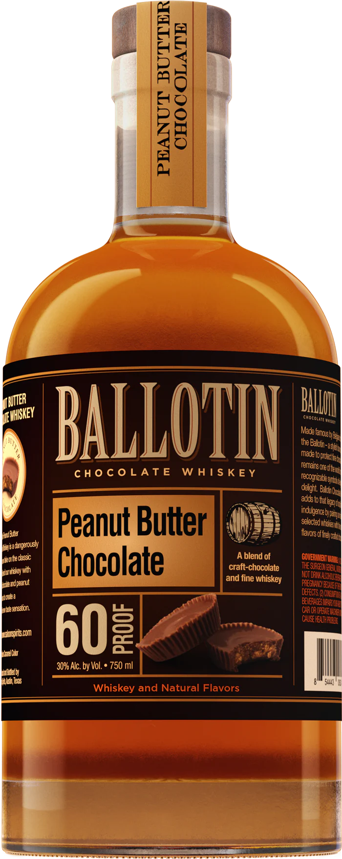 Ballotin Chocolate Peanut Butter Cream 750ml bottle