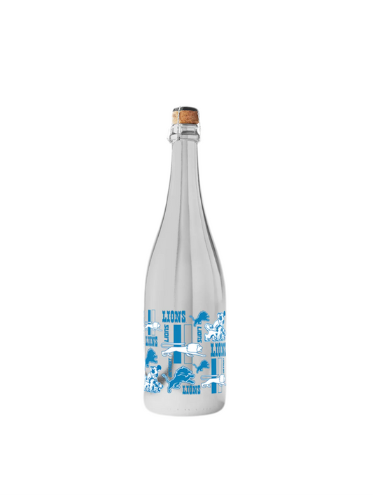 Detroit Lions Logo Evolution Metallic Silver Bubbly