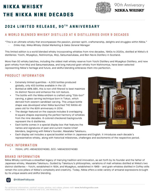 Nikka ‘Nine Decades’ 90th Anniversary Japanese Whiskey