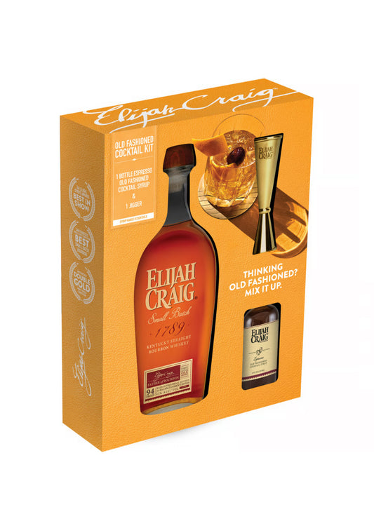 Elijah Craig small batch old fashioned kit gift set with a white background