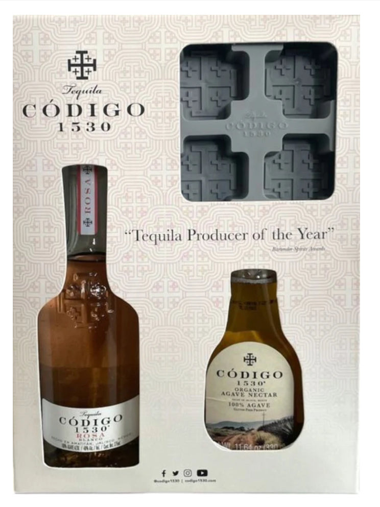 Codigo 1530 Rosa Tequila with Agave Nectar and Ice mold