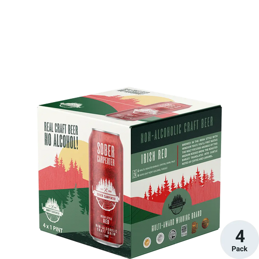 Sober Carpenter Non-Alcoholic Craft Brew Irish Style Red 4 Pack