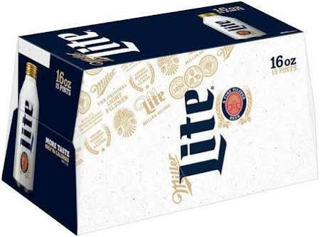 Miller Lite Lager Beer, Light Beer, Beer 15 Pack, 16 FL OZ Bottles, 4.2% ABV