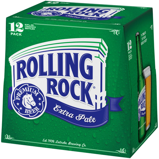 Rolling Rock Extra Pale Beer, 12 Pack 12 fl. oz. Bottles, 4.6% ABV