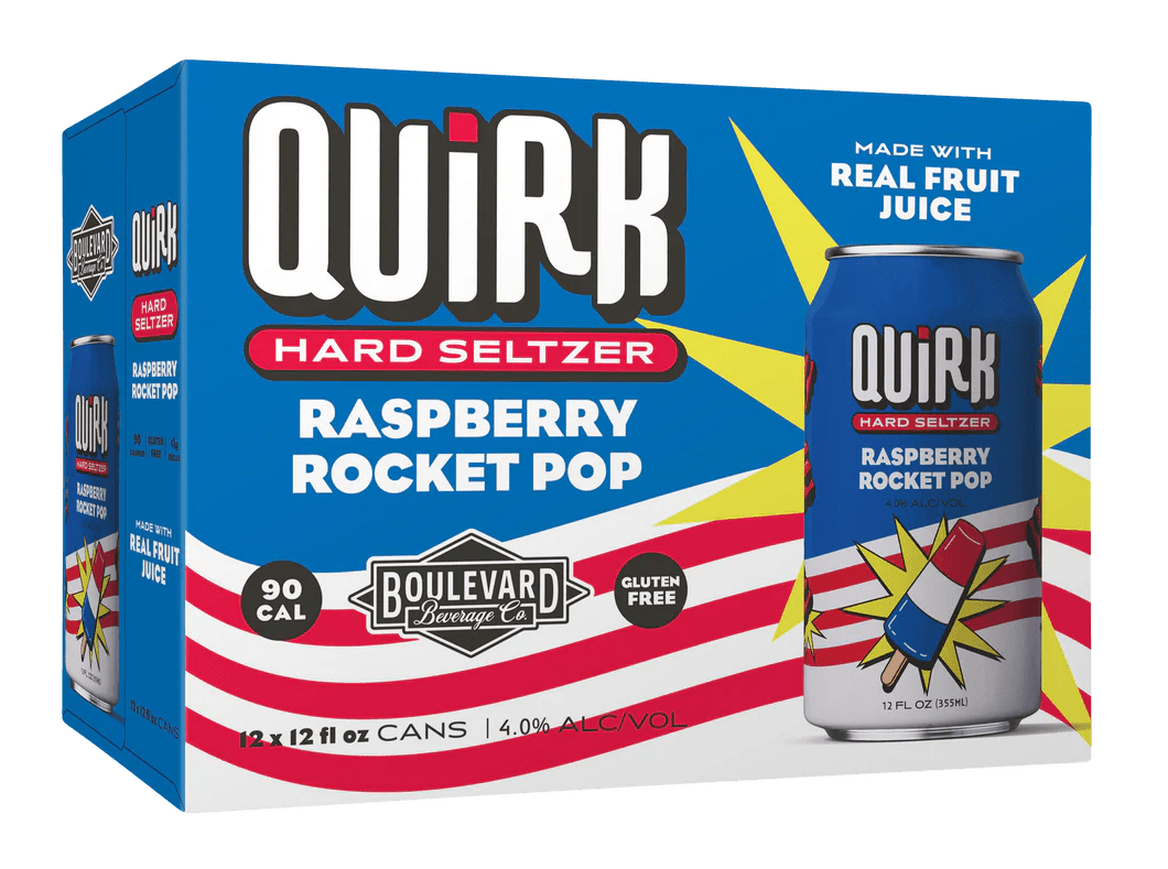 Quirk Raspberry Pop Seltzer Boulevard Brew Co. Quirk Raspberry Rocket Pop Hard Seltzer – Wine Palace