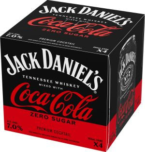 Jack Daniels Zero Sugar Rtd 4 Pack Cans