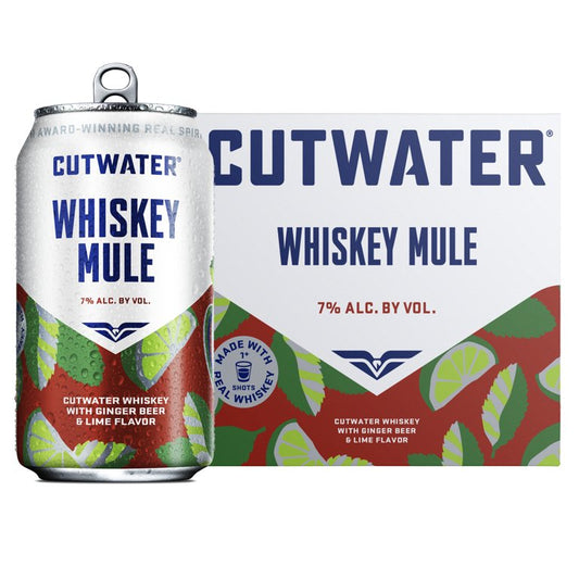 Cutwater Spirits Black Skimmer Bourbon Whiskey Mule Cocktail, 4 Pack