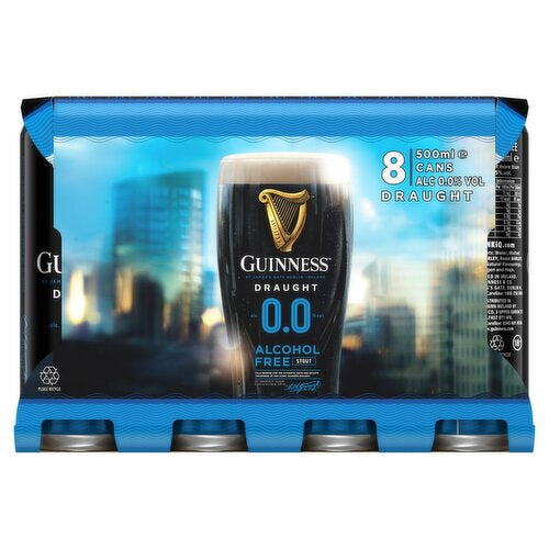 Guinness 0 Non Alcoholic Draught Stout 8 Pack