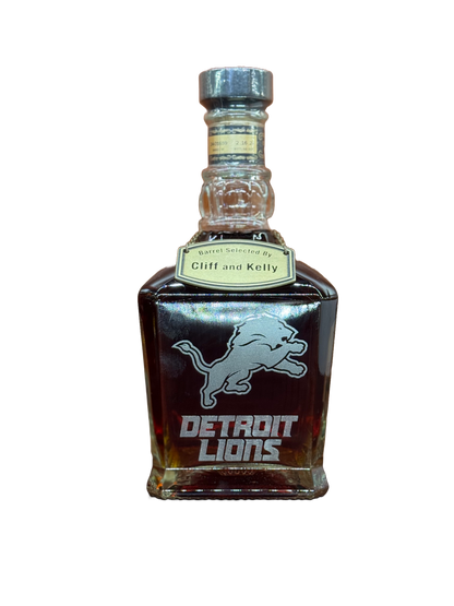 Jack Daniels Whiskey Single Barrel Proof Rye Tennessee with Detroit Lions Logo Engraved 750ml