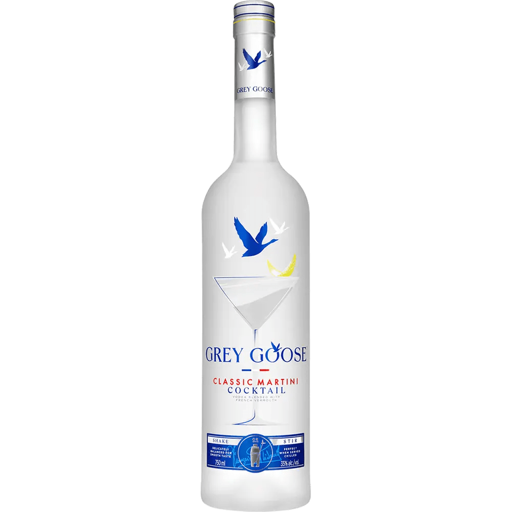 A bottle of Grey Goose Classic Martini Cocktail with a visible label and the volume indicated as 375ml.