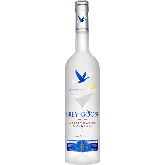 A bottle of Grey Goose Classic Martini Cocktail with a visible label and the volume indicated as 375ml.