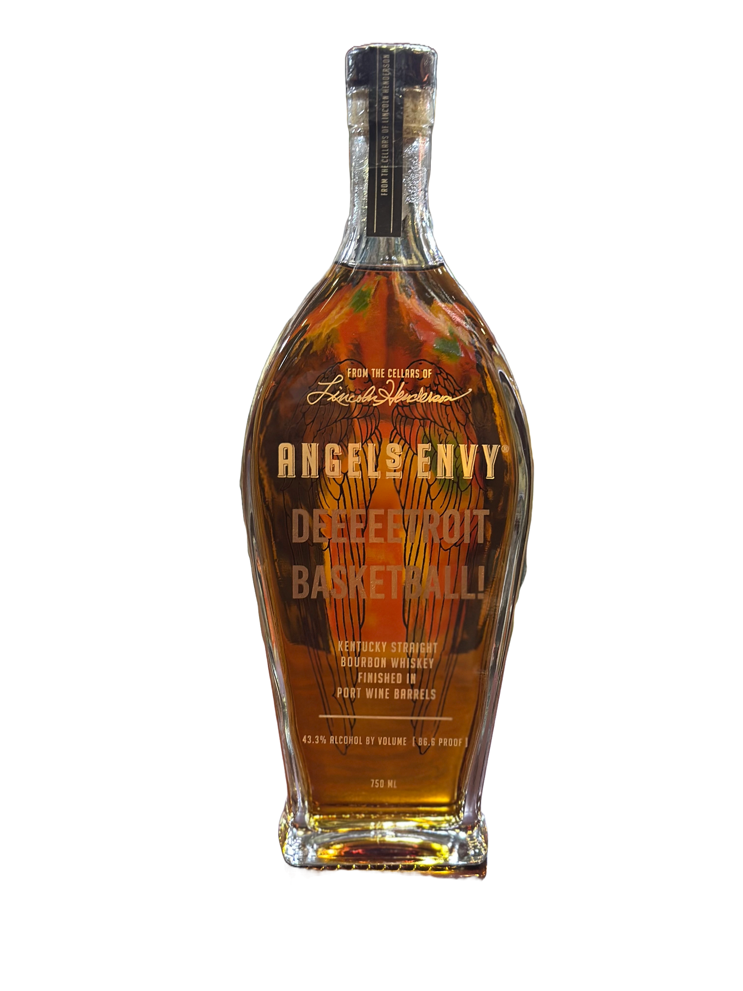 Detroit Pistons Edition Angels Envy Bourbon Engraved with “Deeeetroit Basketball”