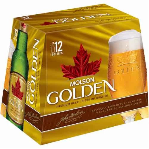 Molson Golden Beer, 12 Pack, 12 fl. oz. Bottles, 5% ABV
