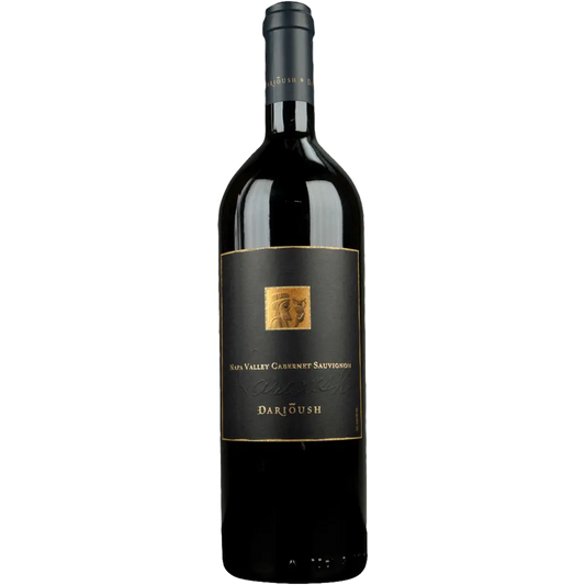 Wine bottle with a visible label on a white background